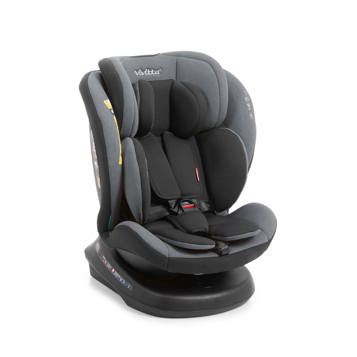 Silla de coche Sanna i-Belt de color negro con homologación i-size.