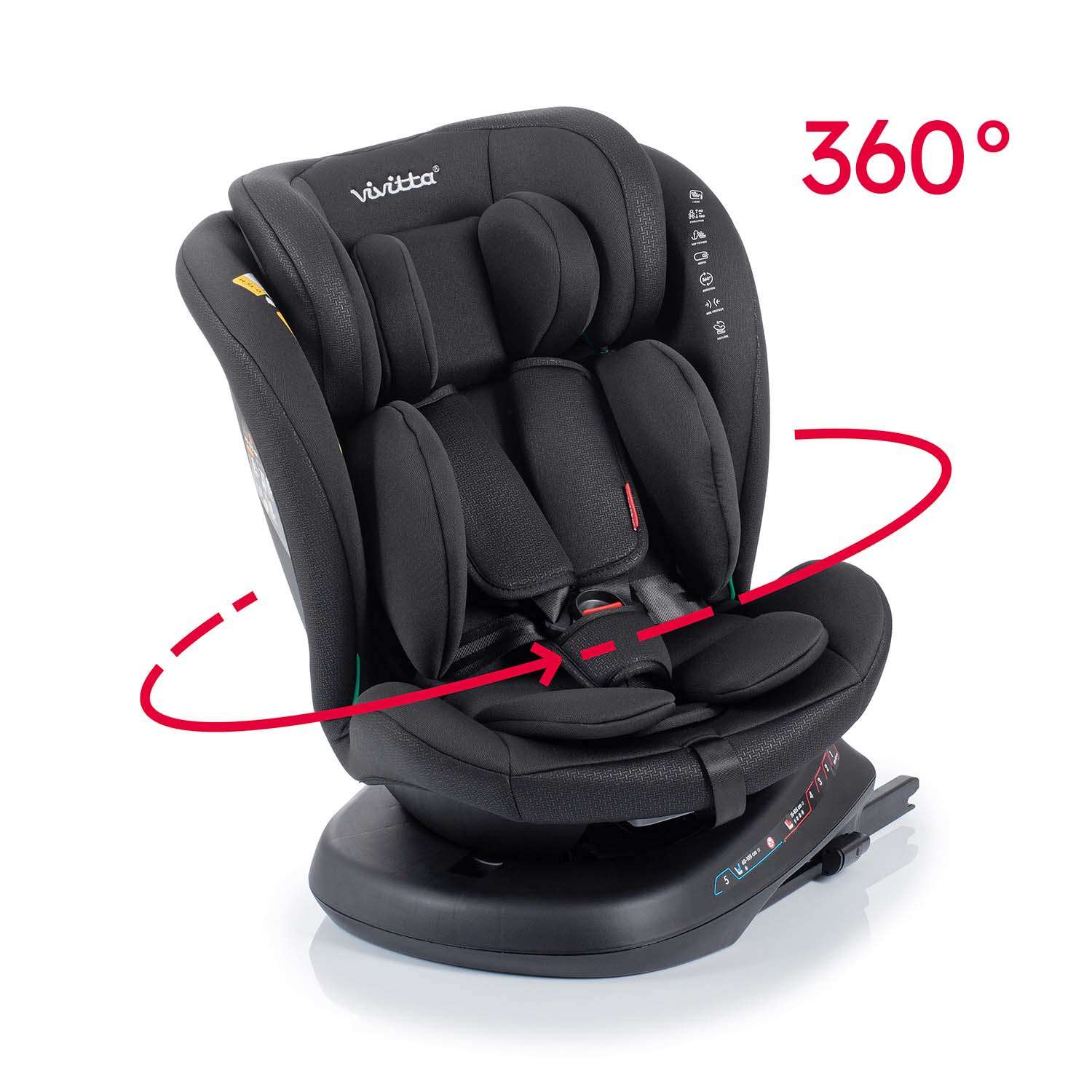 El sistema de giro de la silla Sanna i-Fix permite recoger y sentar al niño en la silla más fácilmente.