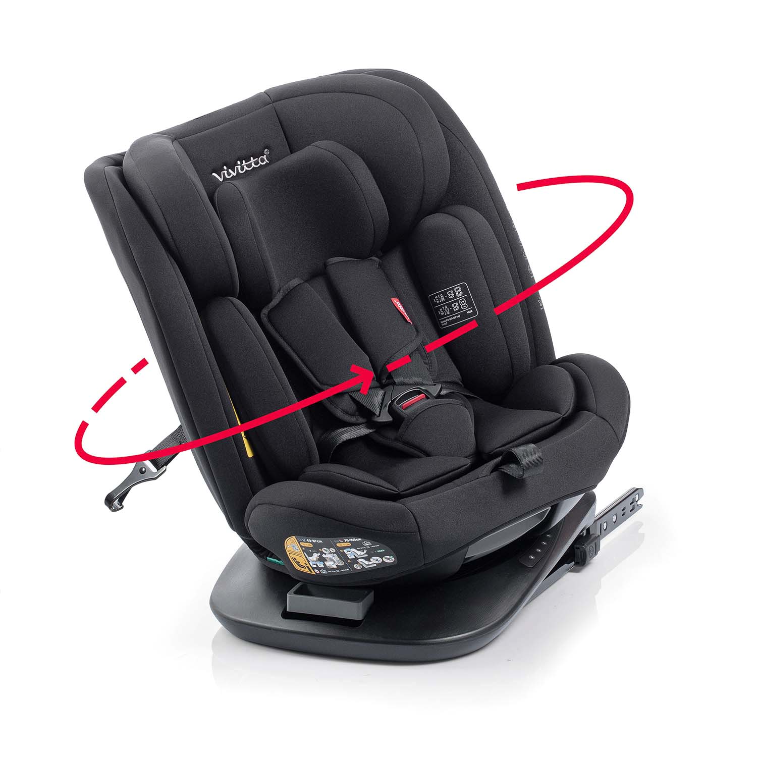 El sistema de giro de la silla Garaia i-Fix permite recoger y sentar al niño en la silla más fácilmente.